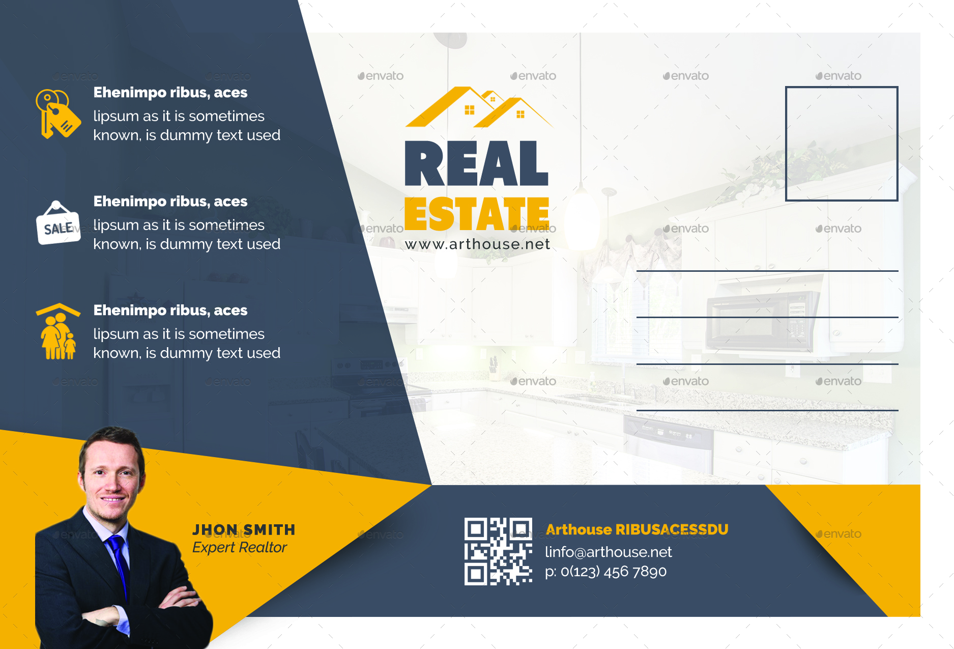 Real Estate Postcard Templates by Art House GraphicRiver